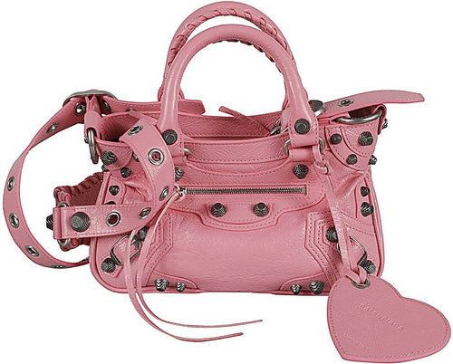 Women's Le Cagole Small Leather Shoulder Bag in Pink | Size UNI | 7515231VG9Y5812