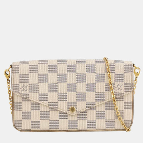 Louis Vuittion Damier Azur Coated Canvas Pochette Felicie Bag