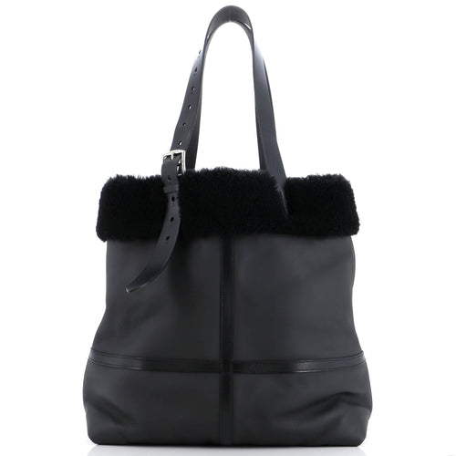 Aviateur Etriviere Shopping Tote Bag Cristobal with Vache Hunter and Shearling