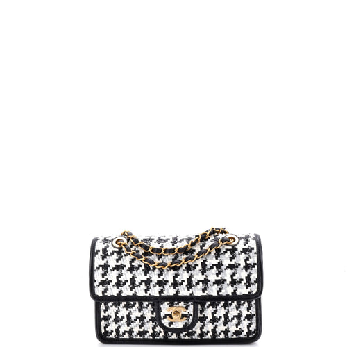 CHANEL Classic Single Flap Bag Woven Lambskin and Viscose Small