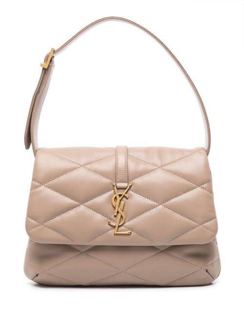 Women's Le5A7 Taupe Padded Shoulder Bag in Dustygrey | 698567AAAO017221722