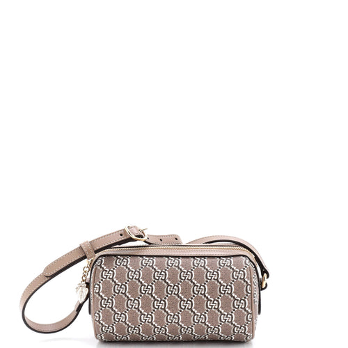 GUCCI Cylindrical Shoulder Bag GG Shadow Coated Canvas Mini