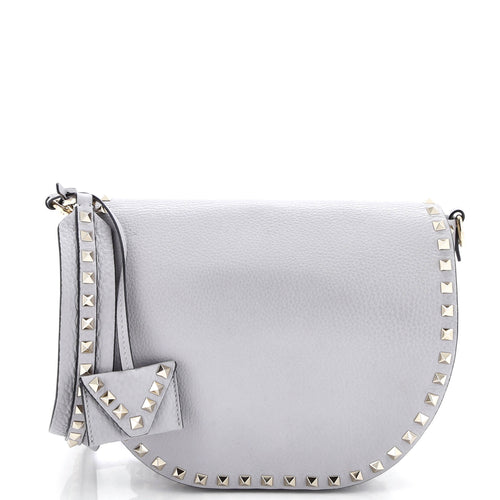 VALENTINO GARAVANI Rockstud Saddle Crossbody Bag Leather Small