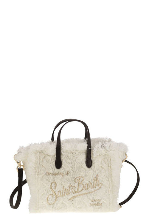 Mini Vanity Bag With Bangs And Embroidered Logo in White | VAMI007