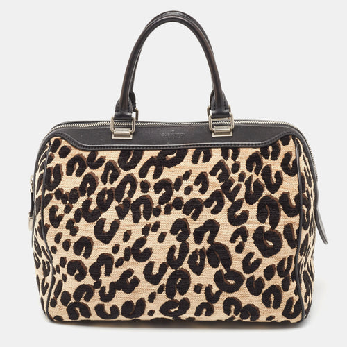 Beige/Black Leopard Print Jacquard Velvet Stephen Sprouse Speedy Bag