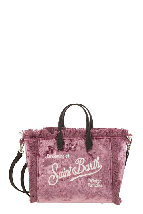 Mini Vanity Bag With Bangs And Embroidered Logo in Pink | VAMI007