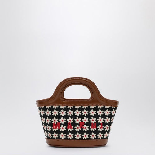 Women's Black Micro Tropicalia Bag With Daisy Print in Red | BMMP0096U6P7944