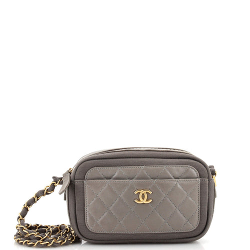 CHANEL Paris-Hamburg Camera Case Quilted Lambskin with Jersey Mini