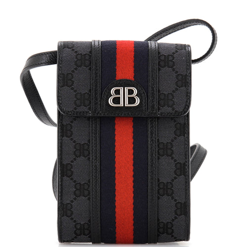 x Gucci The Hacker Project Web Phone Bag BB Coated Canvas