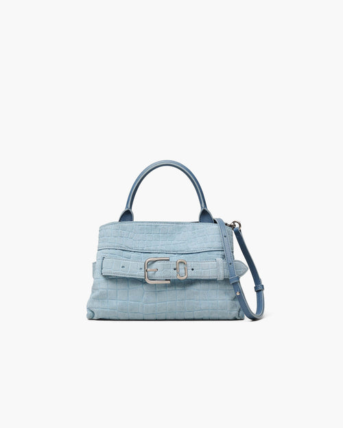 Marc Jacobs The Suede Croc Dakota Small Satchel Bag in Blue Mist