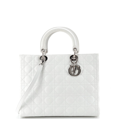 Vintage Lady Dior Bag Cannage Quilt Lambskin Large