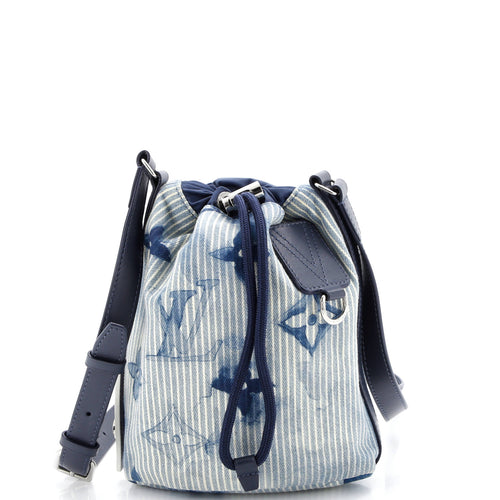 Sac Marin Bag Limited Edition Monogram Watercolor Stripes Denim BB