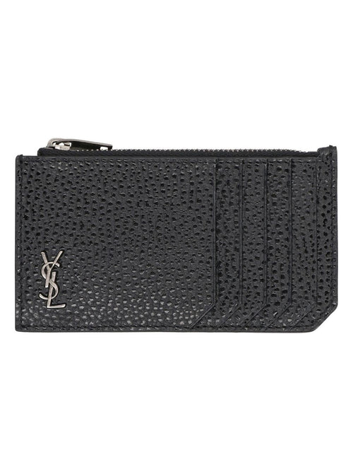 Men's Tiny Cassandre Leather Card Holder in Black | 629899AAC68 Color 1000