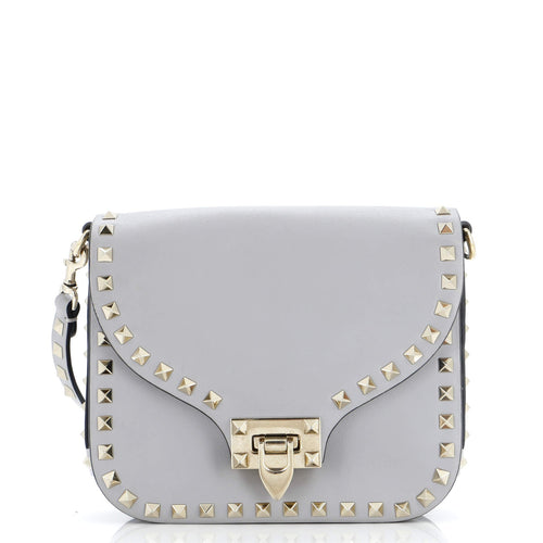 VALENTINO GARAVANI Rockstud Flip Lock Flap Bag Leather Small