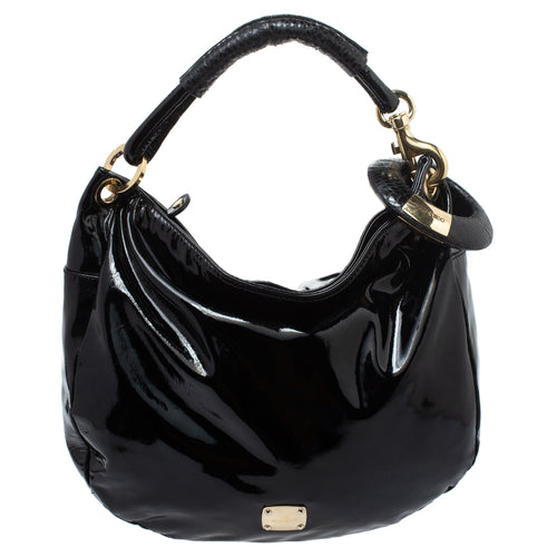 Black Patent Leather and Python Large Sky Hobo