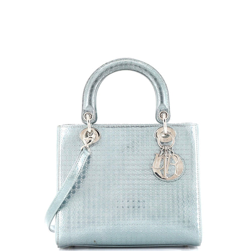 Lady Dior Bag Micro Cannage Metallic Calfskin Medium