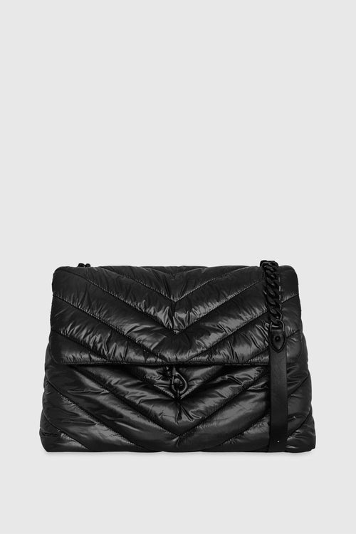 Edie Nylon XL Shoulder Bag In Black