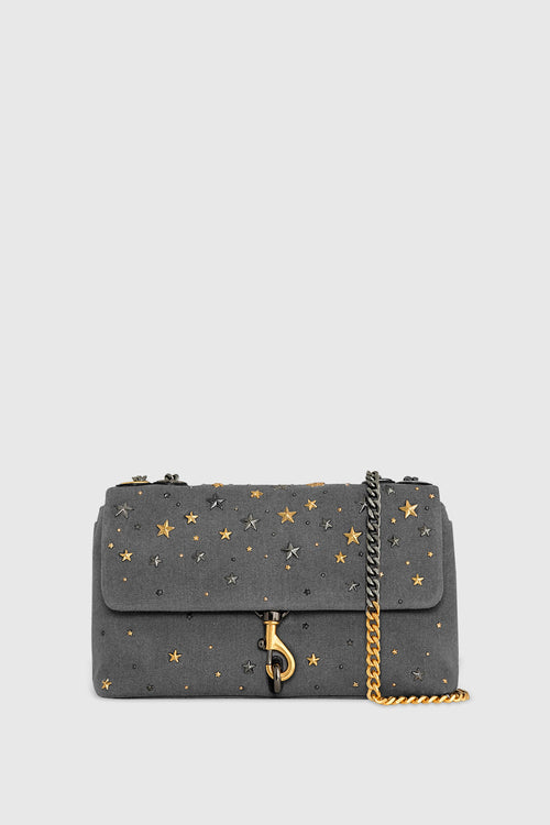 Edie Medium Crossbody With Degrade Studs Bag In Grey
