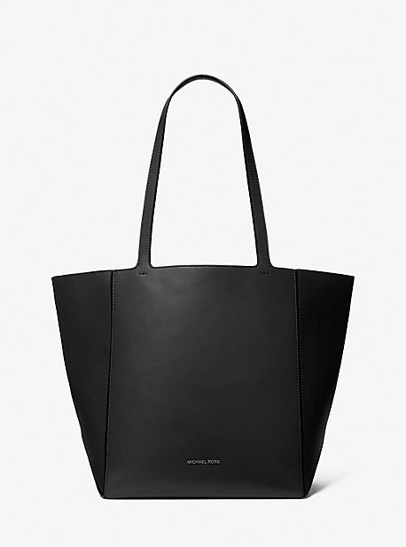 MK Jordi Large Leather Tote Bag - Black - Michael Kors