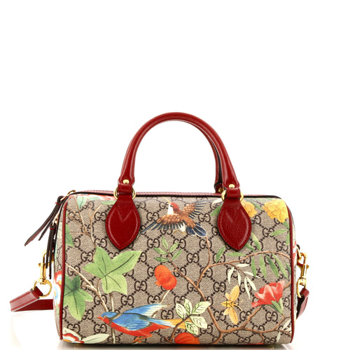 GUCCI Convertible Boston Bag Tian Print GG Coated Canvas Small