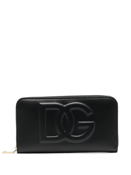 Women's Dg Logo Leather Continental Wallet in Black | Size UNI | BI0473AG08180999