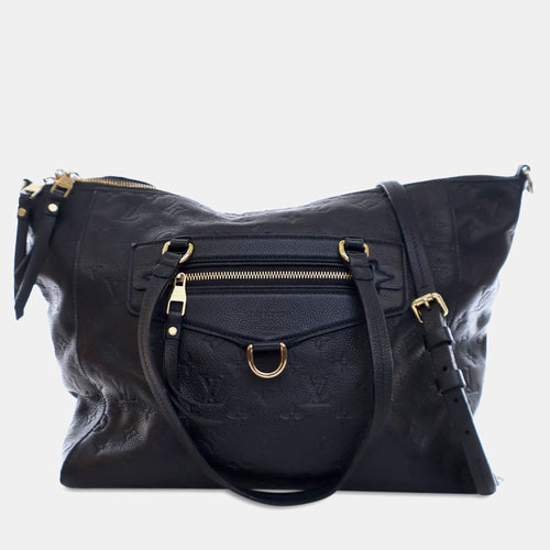 Navy Blue Monogram Empreinte Leather Lumineuse PM Top Handle Bag