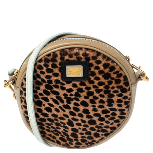 Multicolor/Leopard Print Calf Hair And Leather Shoulder Bag