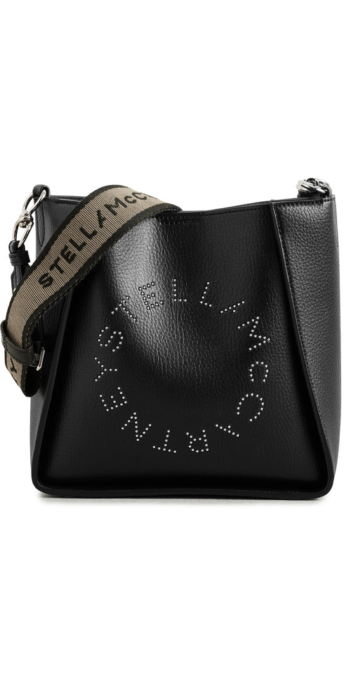 Studded Logo Eco Embossed Grainy Alter Mat Crossbody Bag Black One Size