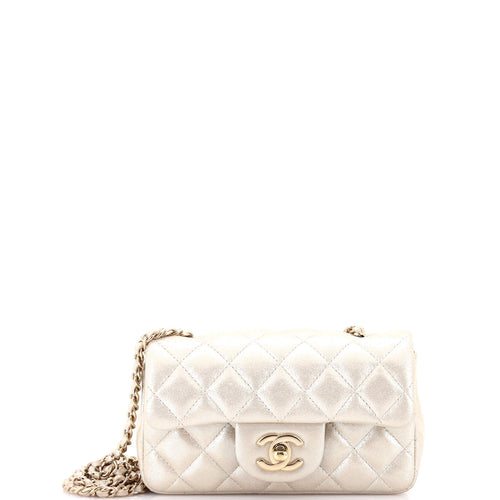 CHANEL Classic Single Flap Bag Quilted Iridescent Calfskin Mini