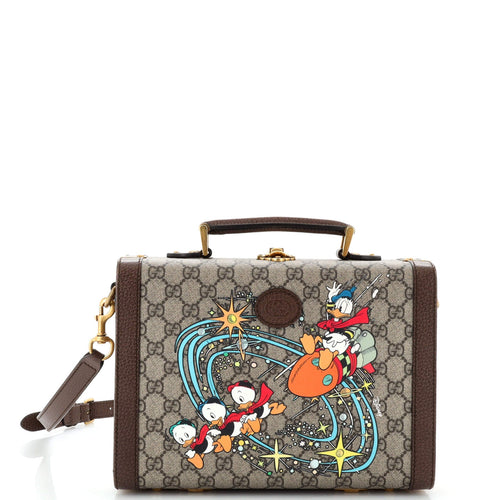 GUCCI Disney Donald Duck Top Handle Beauty Case Printed GG Coated Canvas