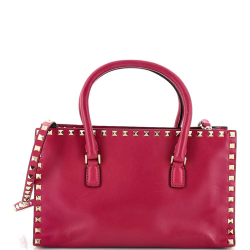 VALENTINO GARAVANI Rockstud Convertible Tote Leather Small