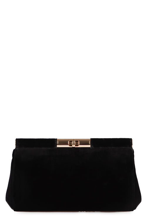 Women's Marlene Velvet Clutch Bag in Black | BB7620A4195 Color 80999