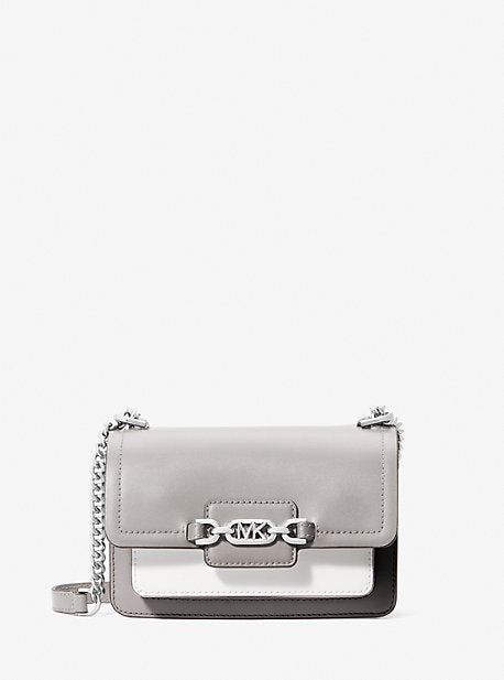 MK Heather Extra-Small Logo Crossbody Bag - Grey - Michael Kors