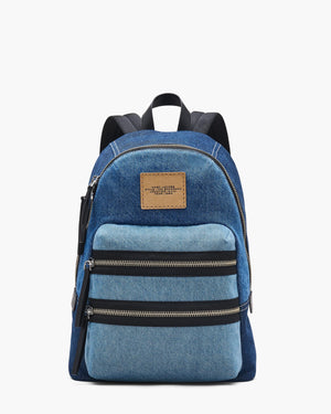 Marc Jacobs Biker Backpack Large The Biker Colorblock Denim Large Backpack in Indigo Multi