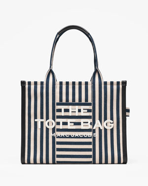 Marc Jacobs Tote Bag Large The Stripe Canvas Large Tote Bag in Blue Sea Multi