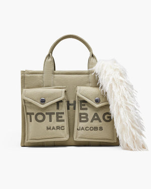 Marc Jacobs Cargo Tote Medium Medium Cargo Tote Bag in Canvas with Faux Fur in Utility Khaki