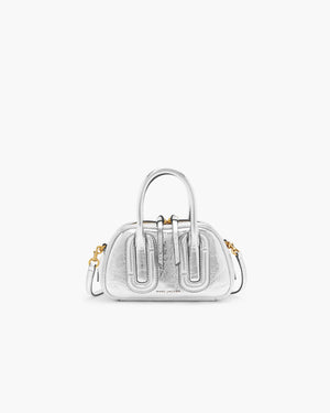 Marc Jacobs Babe Mini Top Handle Metallic Leather Bag in Silver