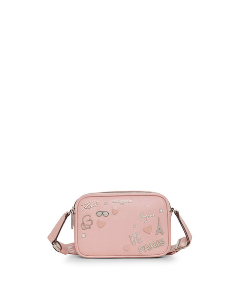 | Women's Maybelle Round Head Duo Camera Crossbody Bag | Rose Smoke Pink