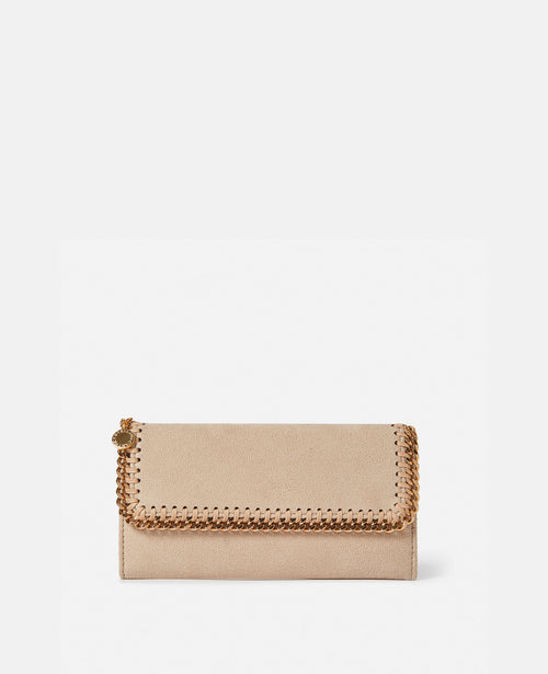 - Falabella Flap Continental Wallet, Woman, Clotted Cream