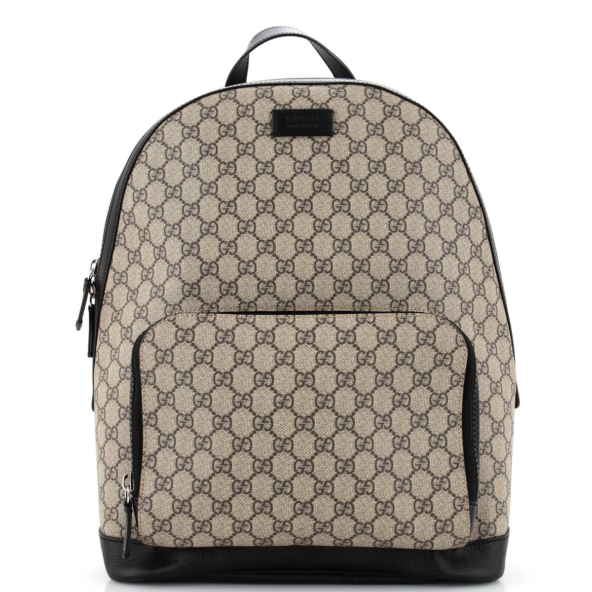 Gucci GUCCI Zip Pocket Backpack GG Coated Canvas Medium
