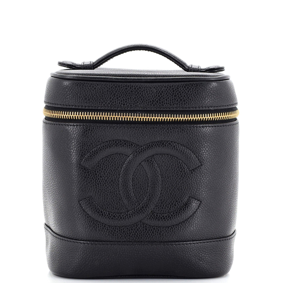 Chanel CHANEL Vintage Timeless Cosmetic Case Caviar Tall
