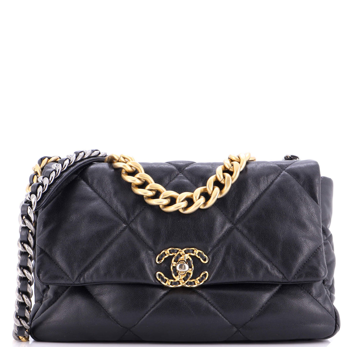 Chanel CHANEL 19 Flap Bag Quilted Leather Large