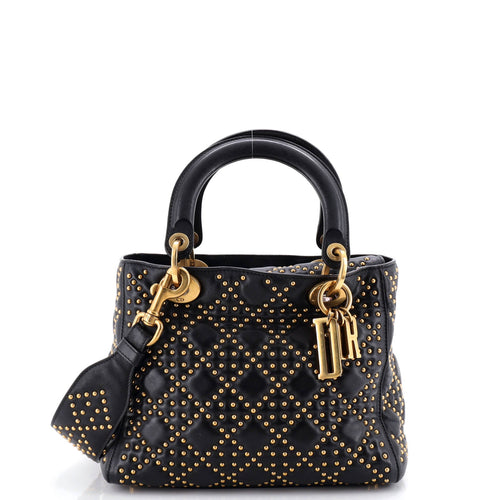 Supple Lady Dior Bag Cannage Studded Lambskin Medium