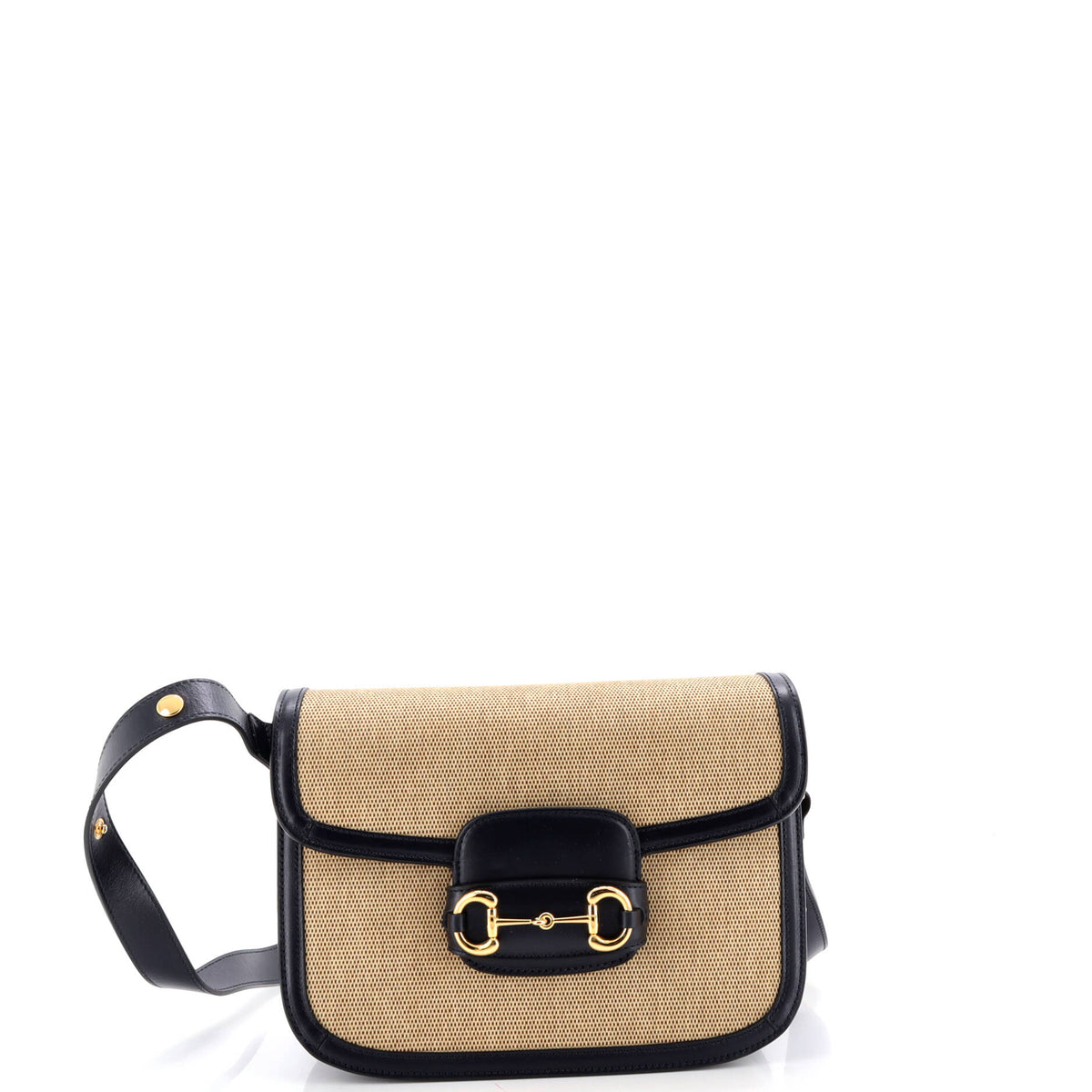 Gucci GUCCI Horsebit 1955 Shoulder Bag Canvas and Leather Small