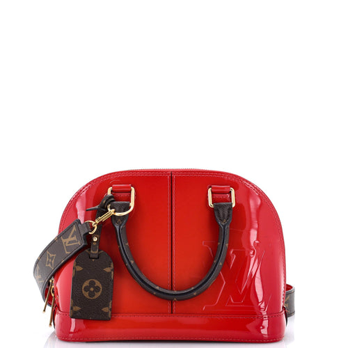 Alma Handbag Vernis with Monogram Canvas BB