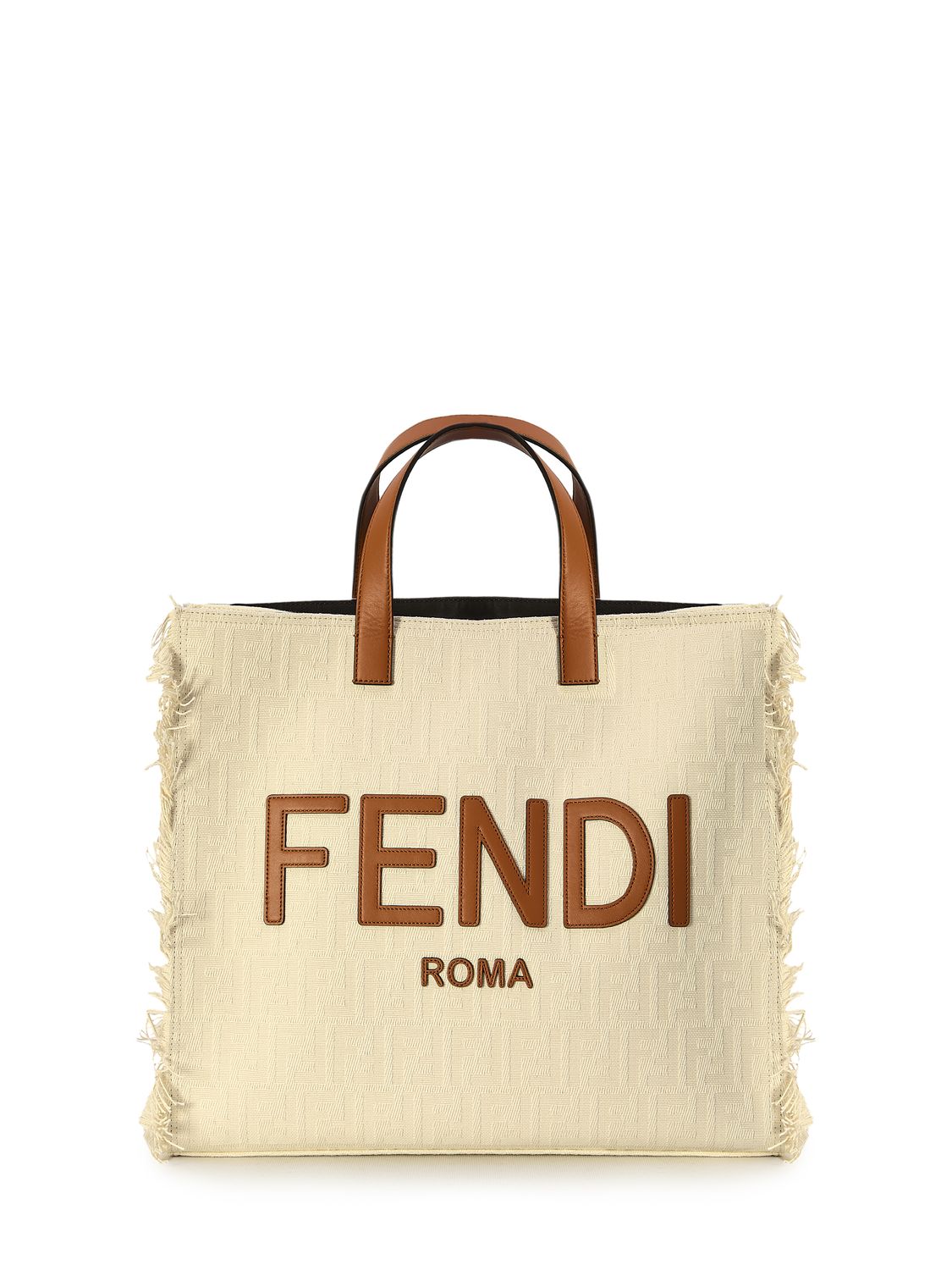 Fendi Men's Ff Shopper Bag in Cream | 7VA591ARB2