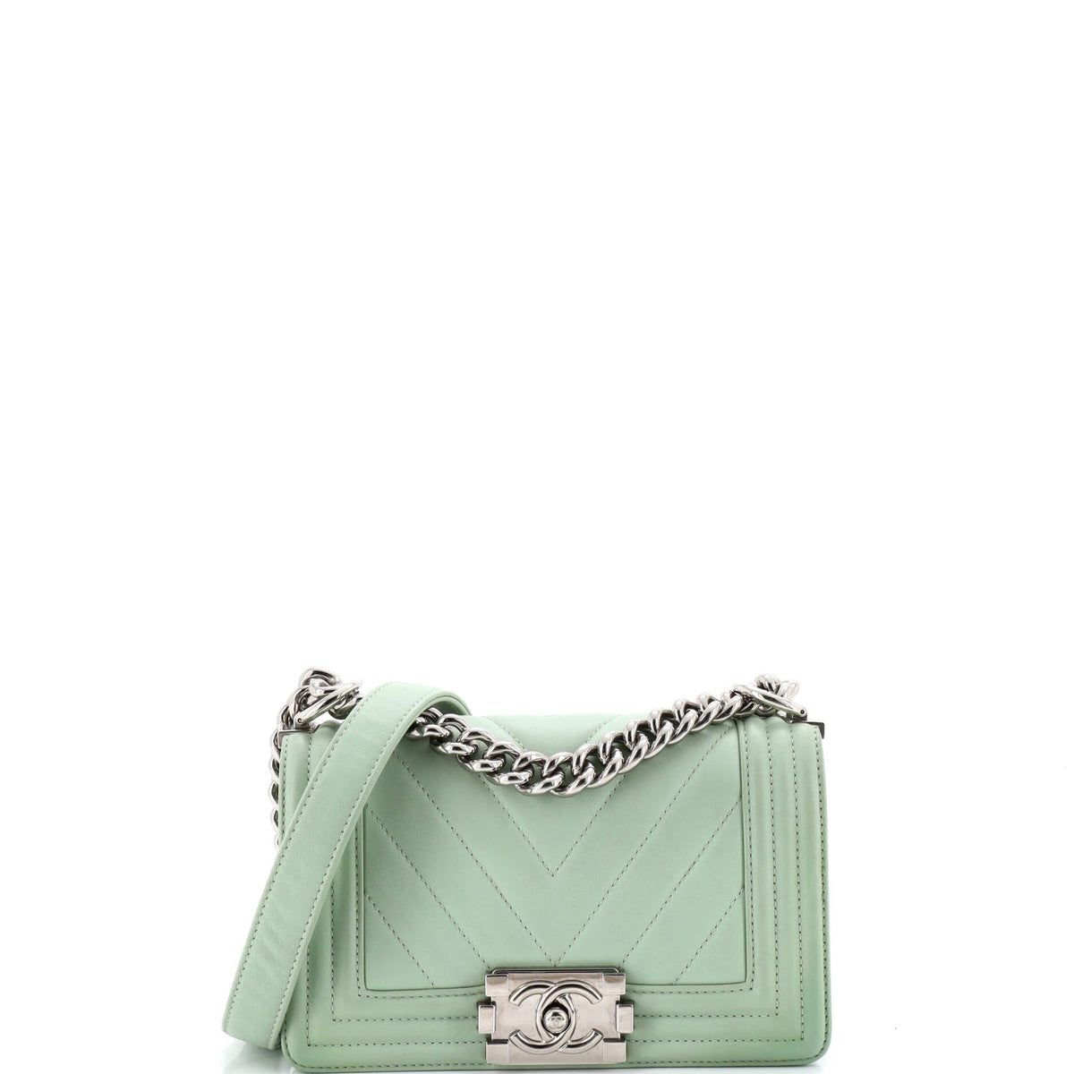 Chanel CHANEL Boy Flap Bag Chevron Calfskin Small