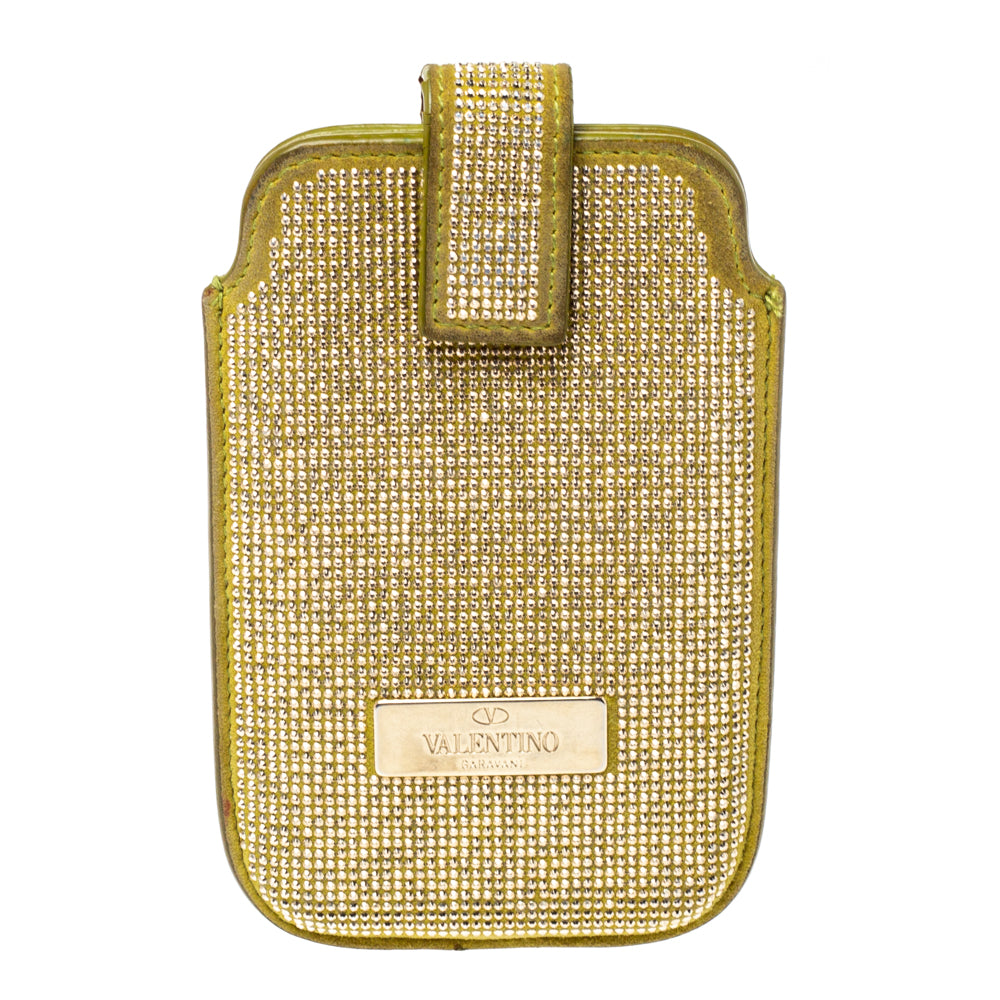 Valentino Apple Green Suede Embellished iPhone 5/5S/SE Case