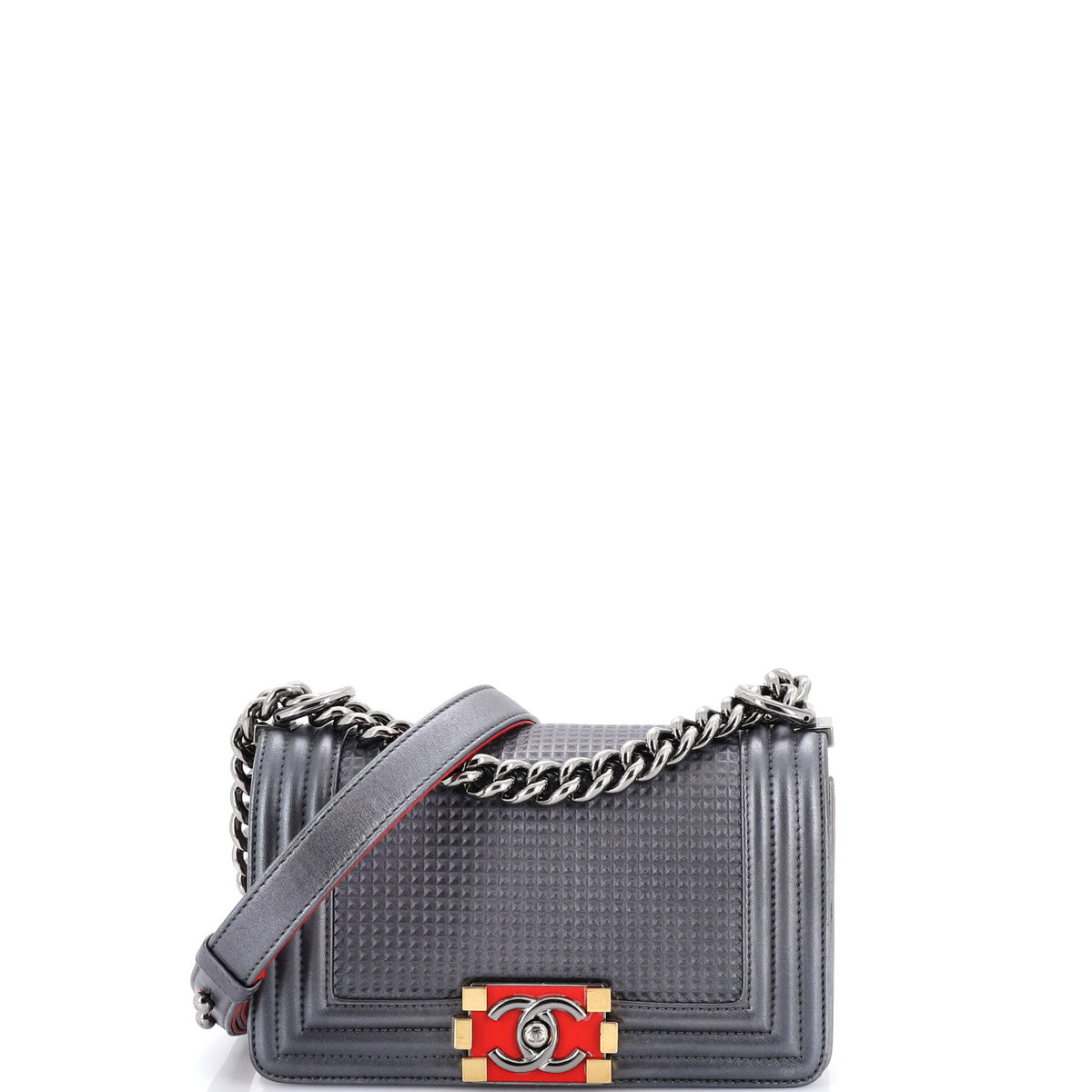 Chanel CHANEL Boy Flap Bag Cube Embossed Lambskin Small