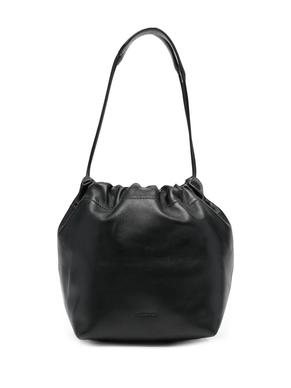 Jil Sander Women's Dumpling Drawstring Shoulder Bag in Black | J07WG0027 Color P4846 Color 001